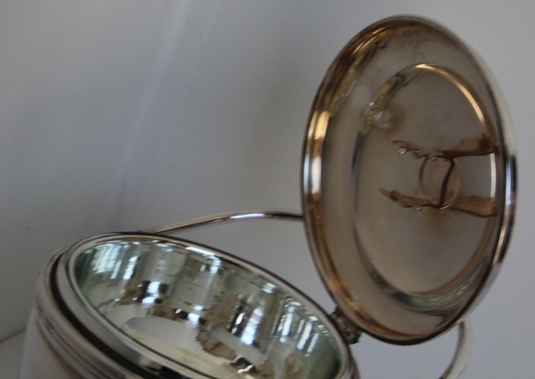 American Art Deco Sheffield Silver Plate Lidded Ice Bucket, USA For Sale 5