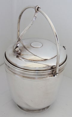 American Art Deco Sheffield Silver Plate Lidded Ice Bucket, USA