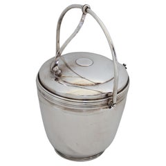 American Art Deco Sheffield Silver Plate Lidded Ice Bucket, USA