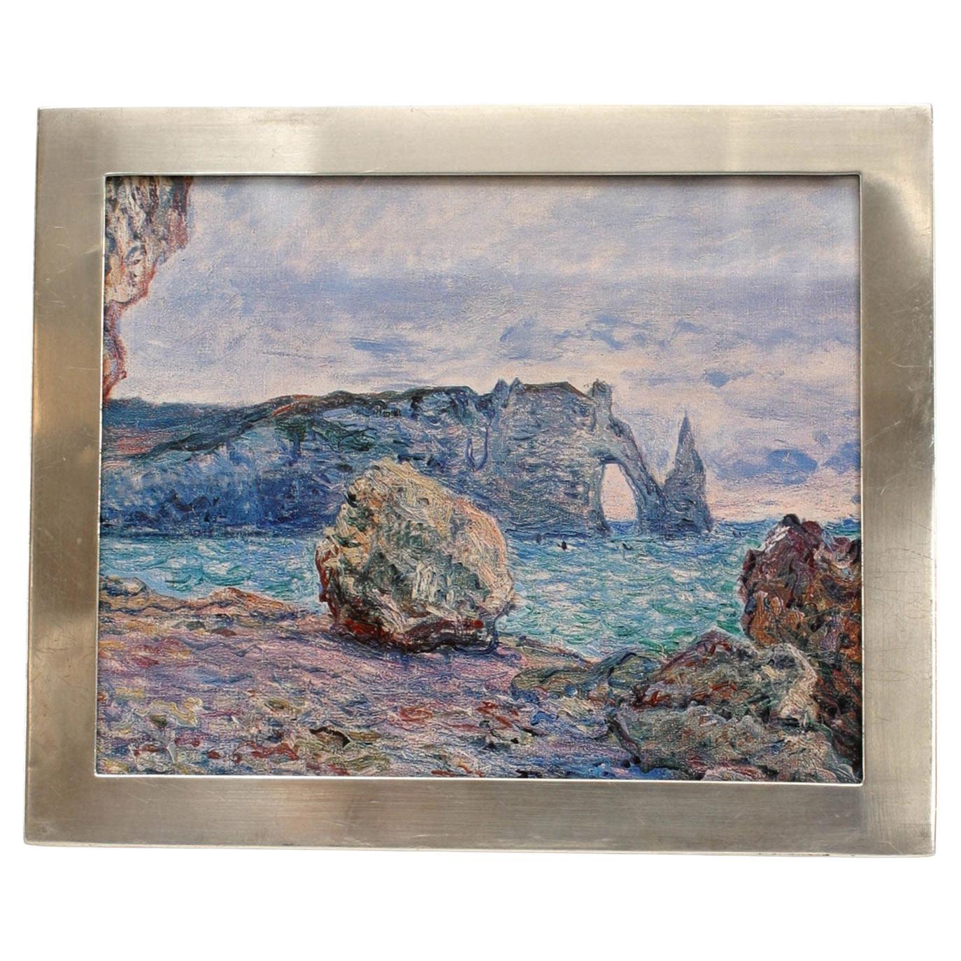 American Art Deco Silver Picture Frame For Sale
