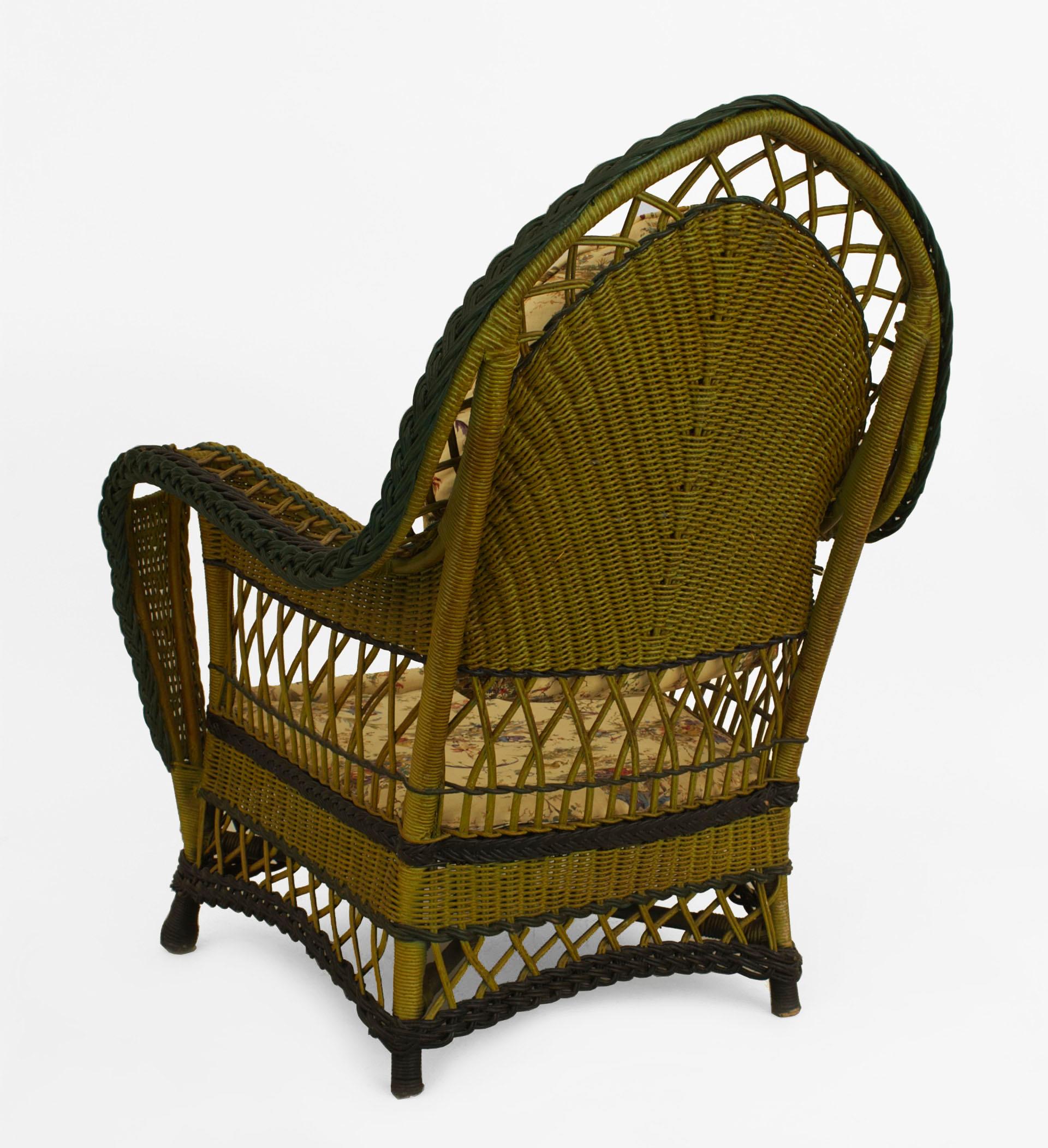 American Art Deco Wicker 6-Piece Living Room Set In Good Condition For Sale In New York, NY