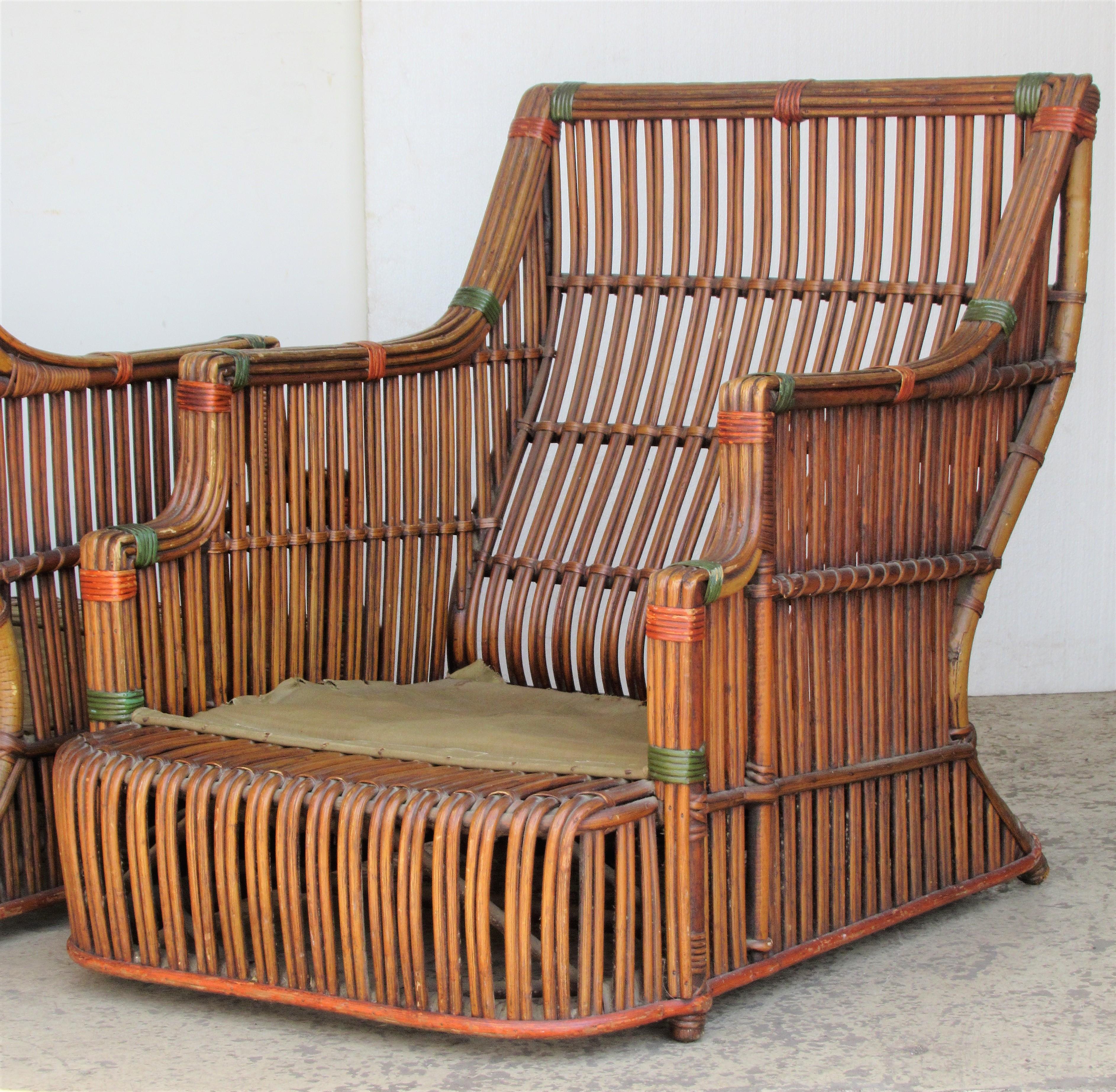 Rare American Art Deco Split Reed Furniture Set 9