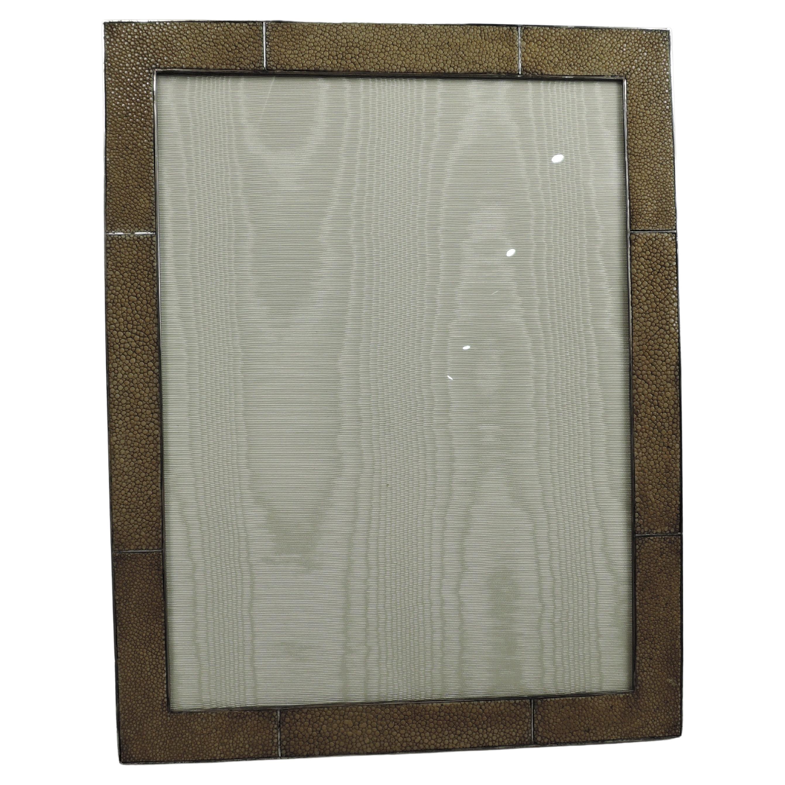 American Art Deco Sterling Silver & Shagreen Picture Frame