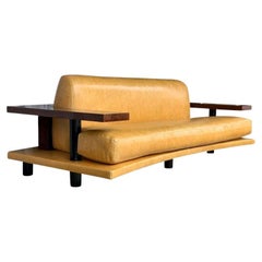 American Art Deco Style Burl Walnut Sofa