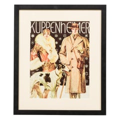 American Art Deco style Framed Kuppenheimer Clothing Advertisement