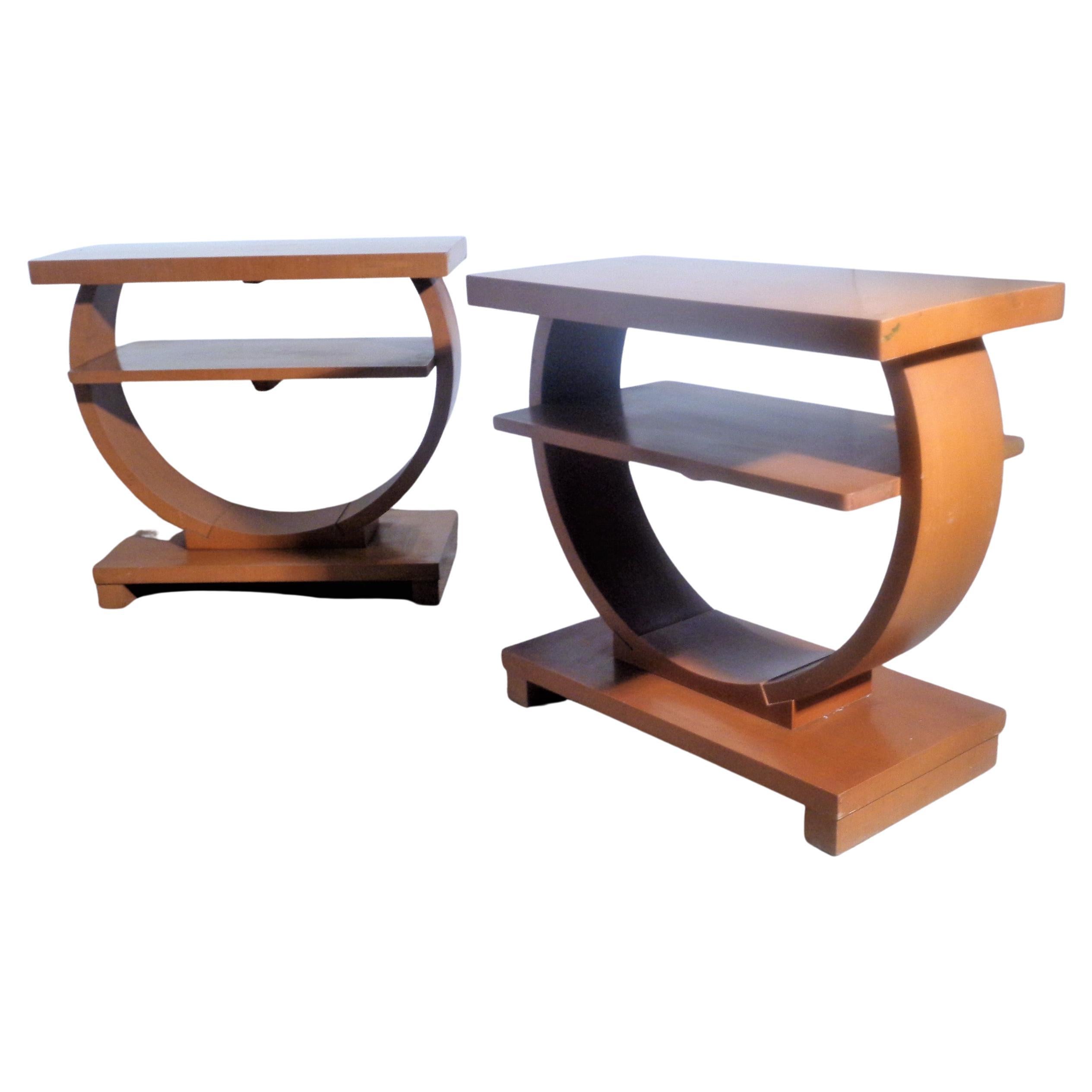 American Pair Art Deco Side Tables by Gilbert Rohde for Brown Saltman  For Sale
