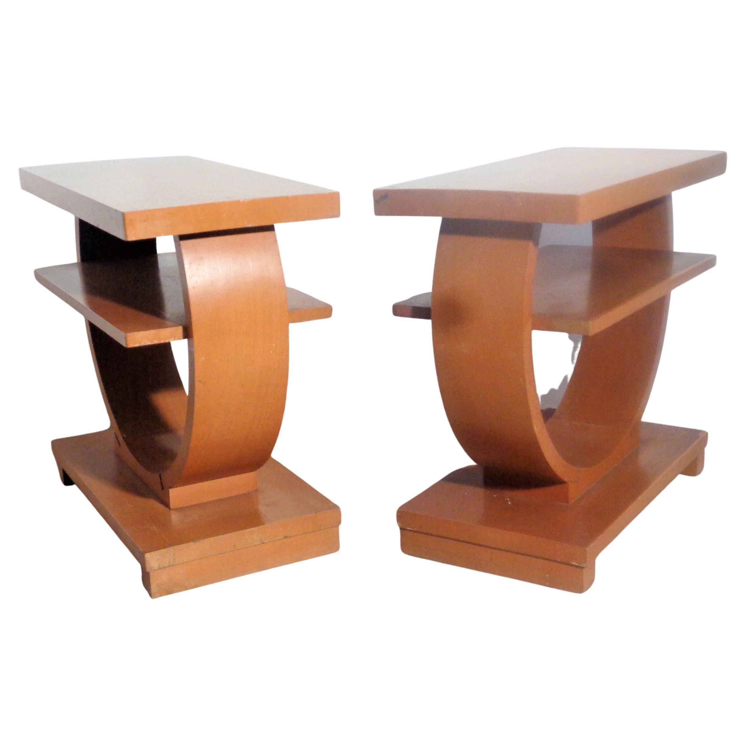 Pair Art Deco Side Tables by Gilbert Rohde for Brown Saltman  For Sale 5