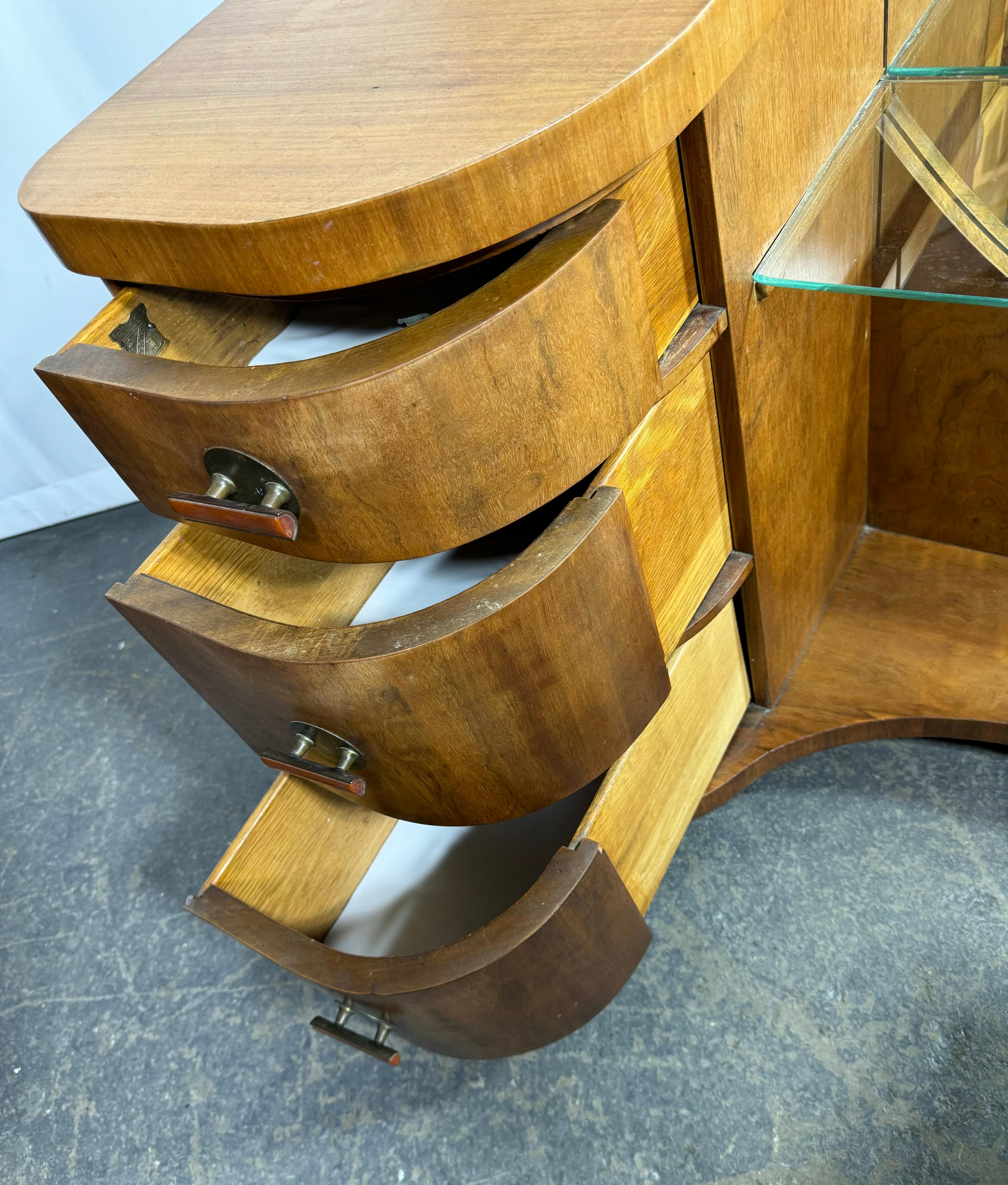 Amerikanischer Art-Déco-Schmink-/Schminktisch und Bank im Art déco-Stil von Henry STEUL & Söhne 5