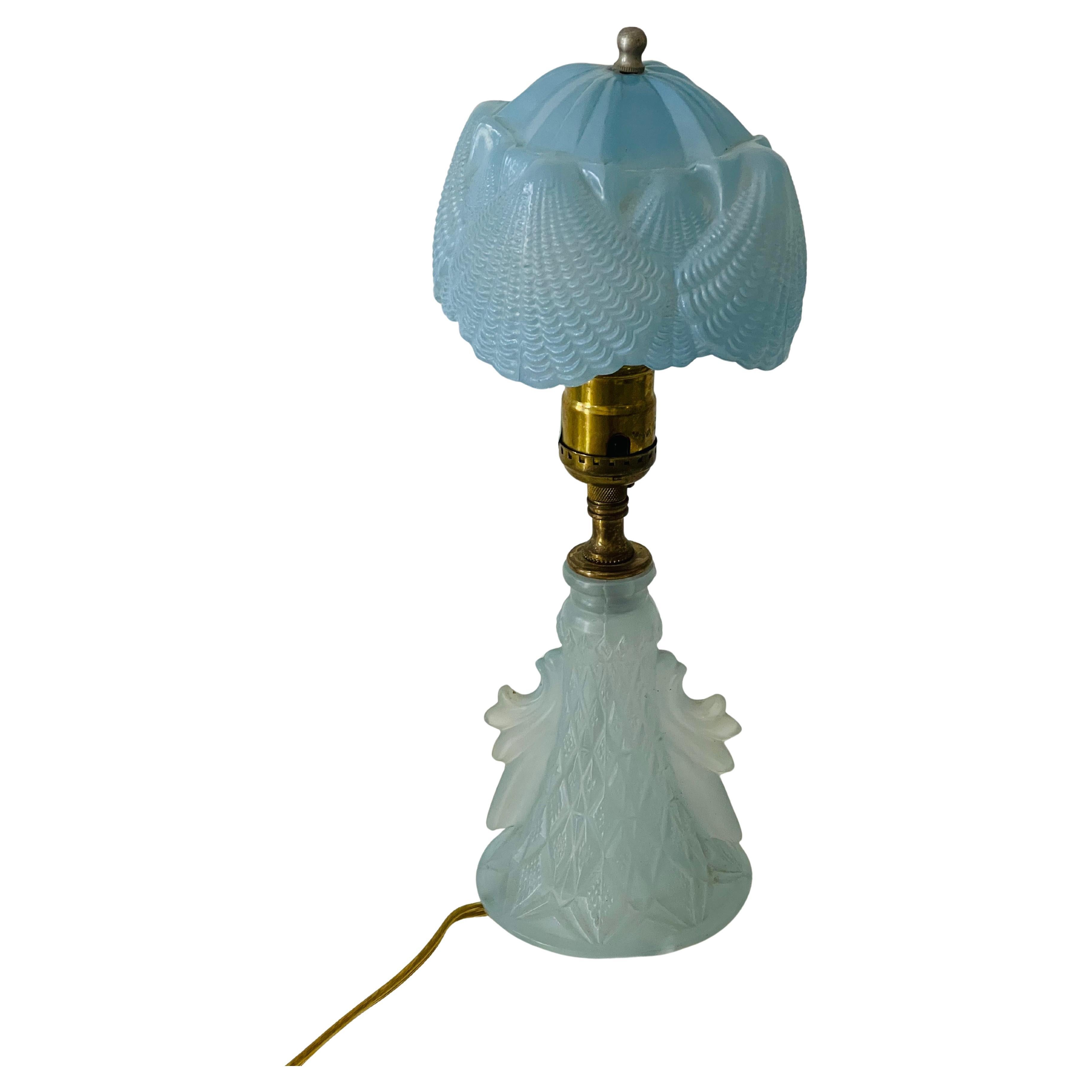 American Art Deco Vaseline glass Lamp