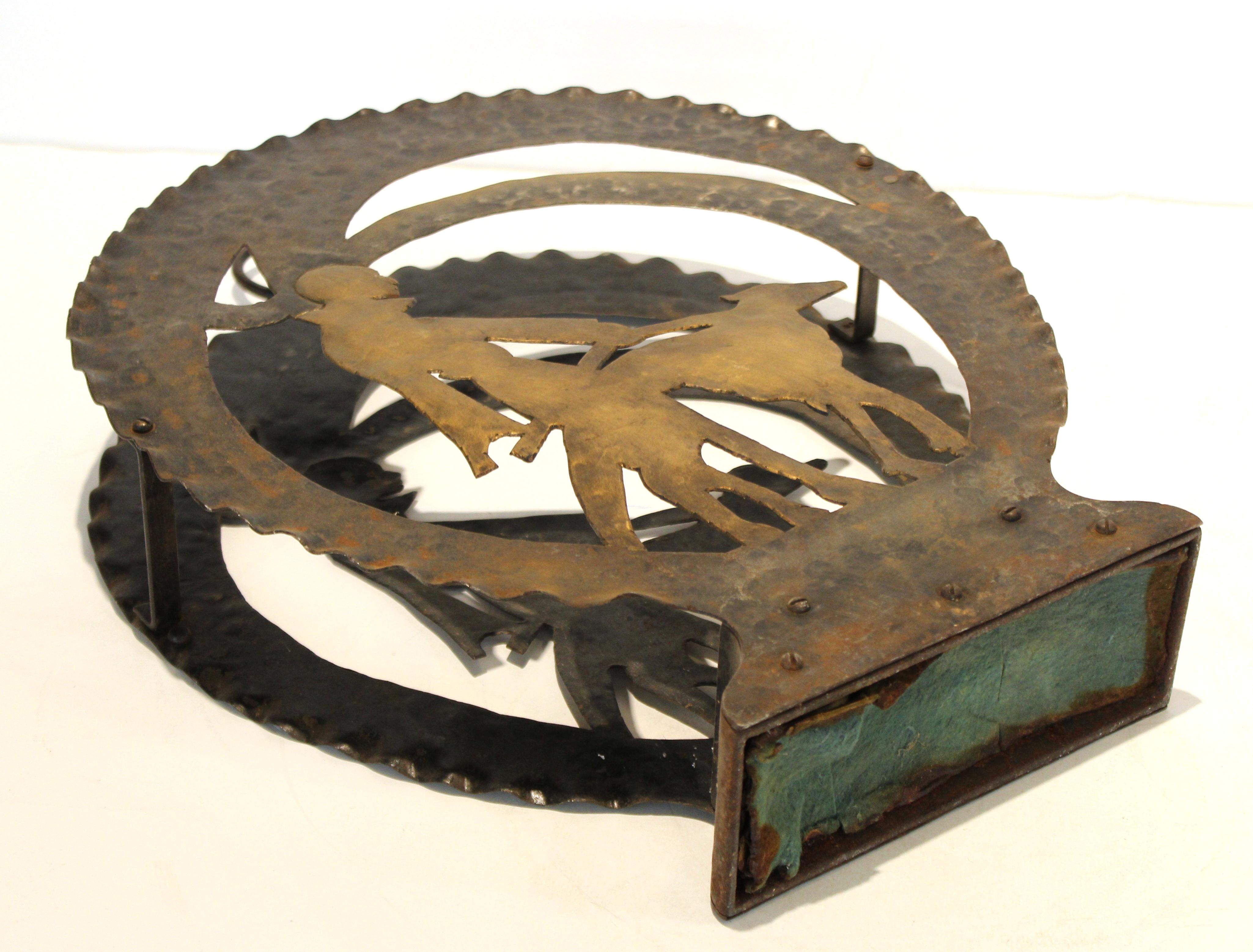 American Art Deco Wrought Iron and Cut Iron Magazine Rack 4