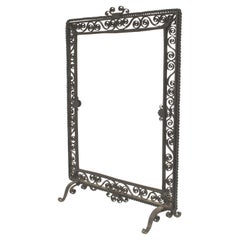 American Art Deco Wrought Iron Fire Screen
