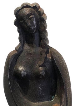 American Art Deco Wrought Iron Sculpture of Nude Female, ca. 1920’s
