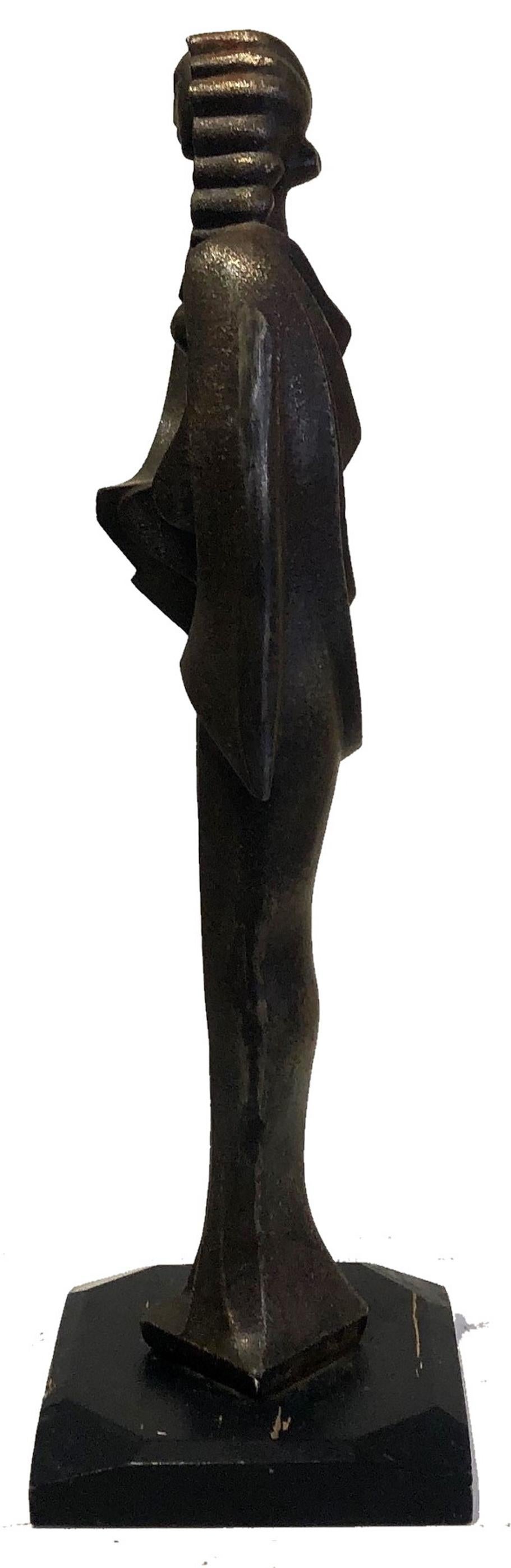 American Art Deco Wrought Iron Sculpture of Nude Female, ca. 1920’s  For Sale 1