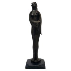 Antique American Art Deco Wrought Iron Sculpture of Nude Female, ca. 1920’s 