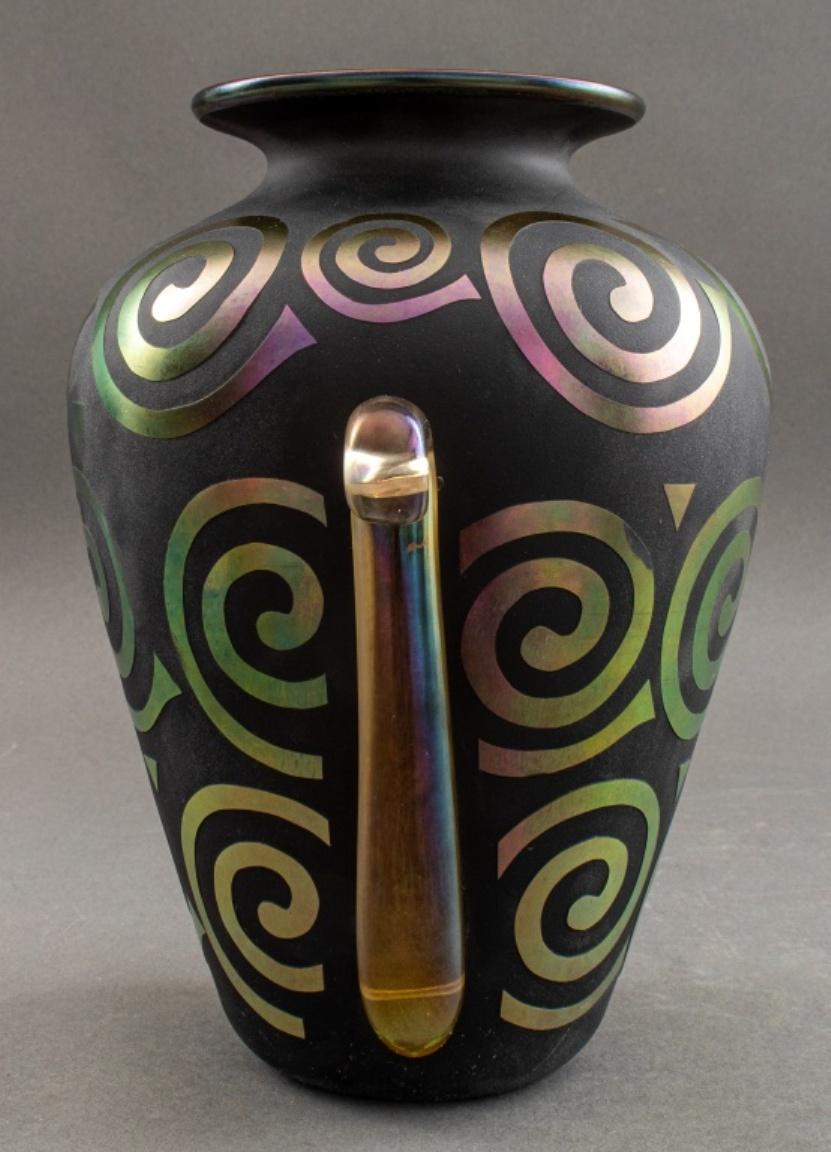 Ceramic American Art Glass Numbered Edition Vase For Sale