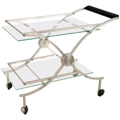 American Art Moderne 1930s-1940s Aluminum Bar Cart