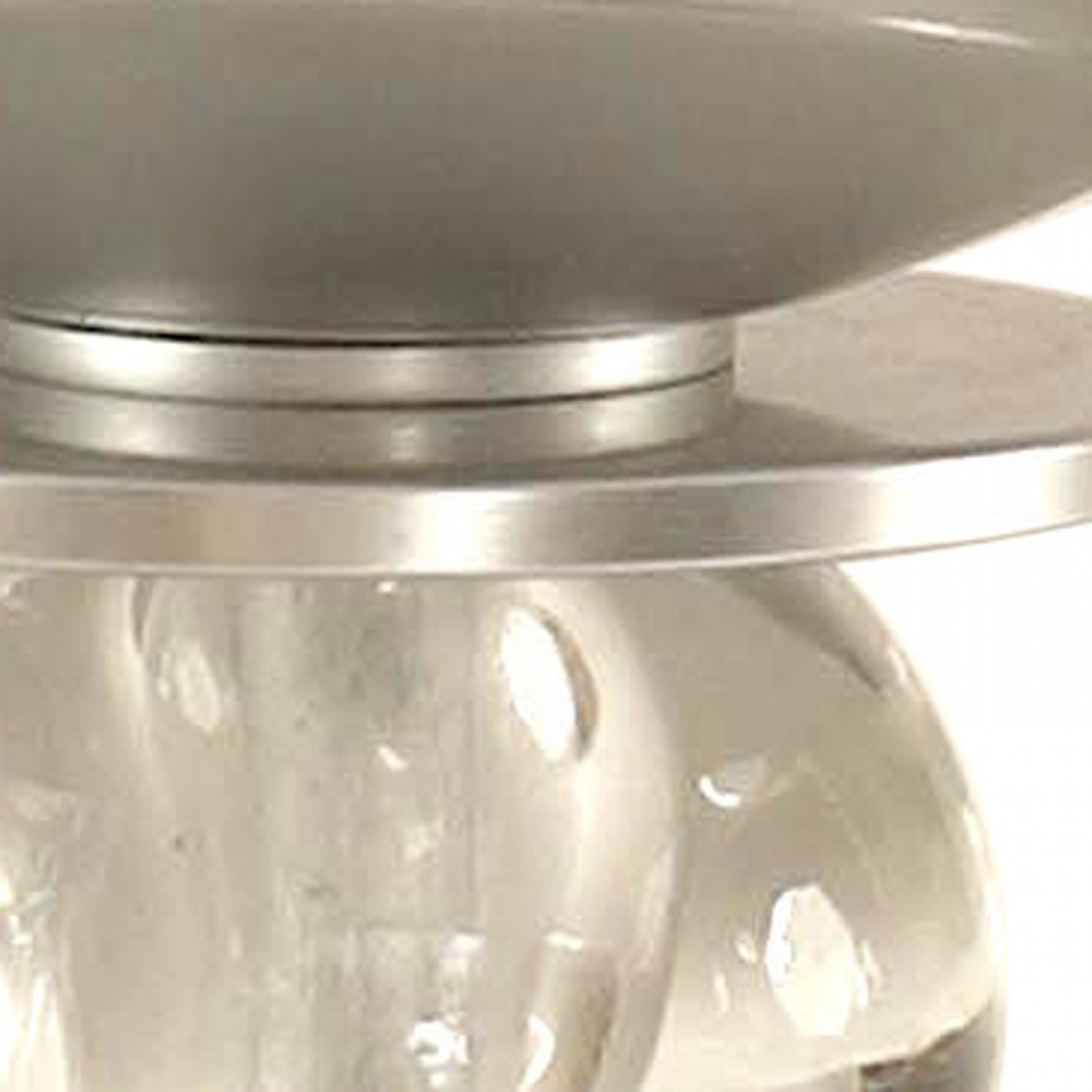 Mid-20th Century American Art Moderne Aluminum and Crystal Compote For Sale