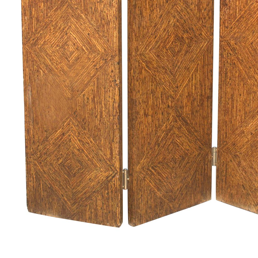 American Art Moderne Faux Painted 3 Fold screens In Good Condition For Sale In Queens, NY