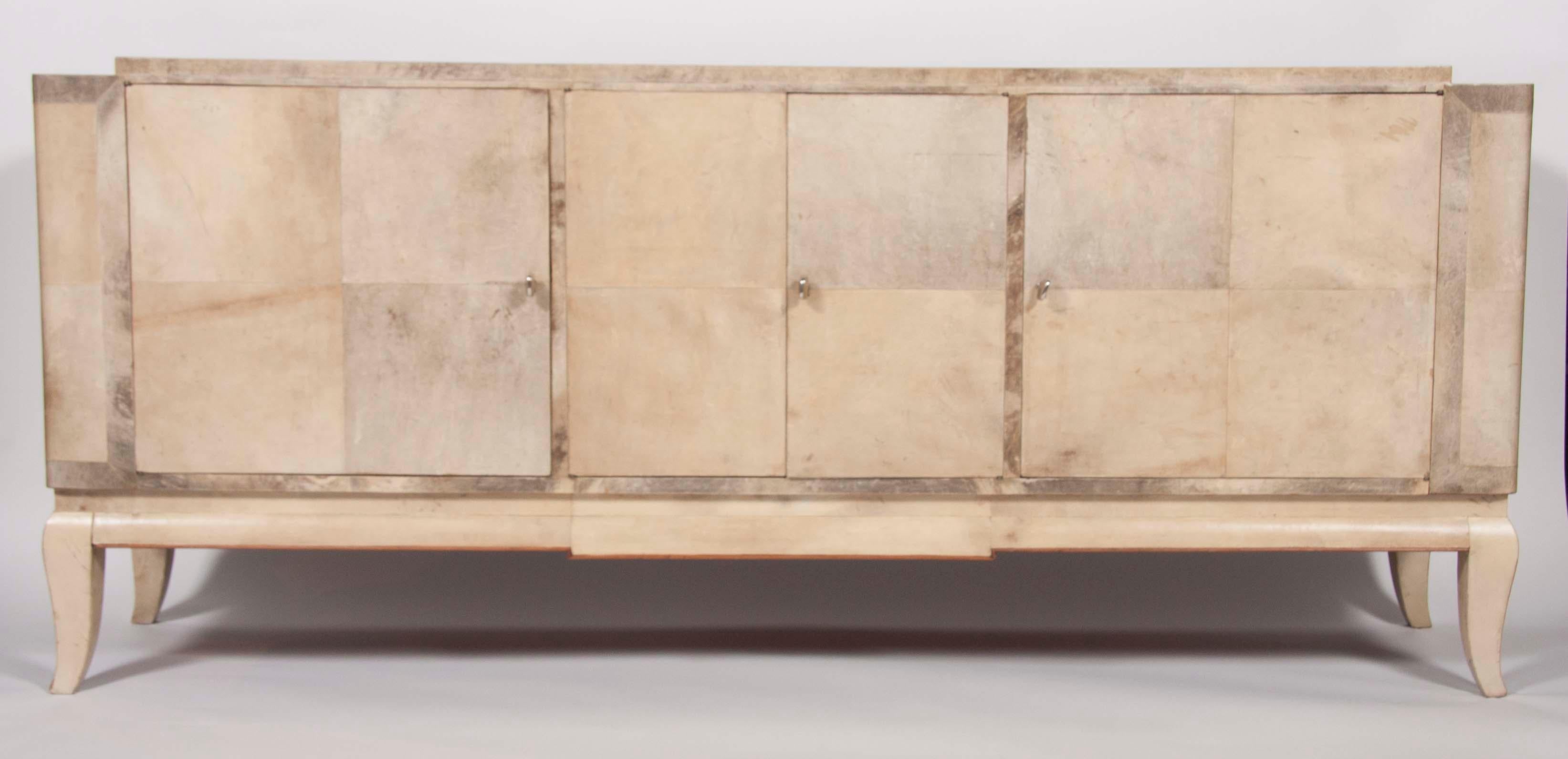 American Art Moderne Parchment Covered Credenza  11