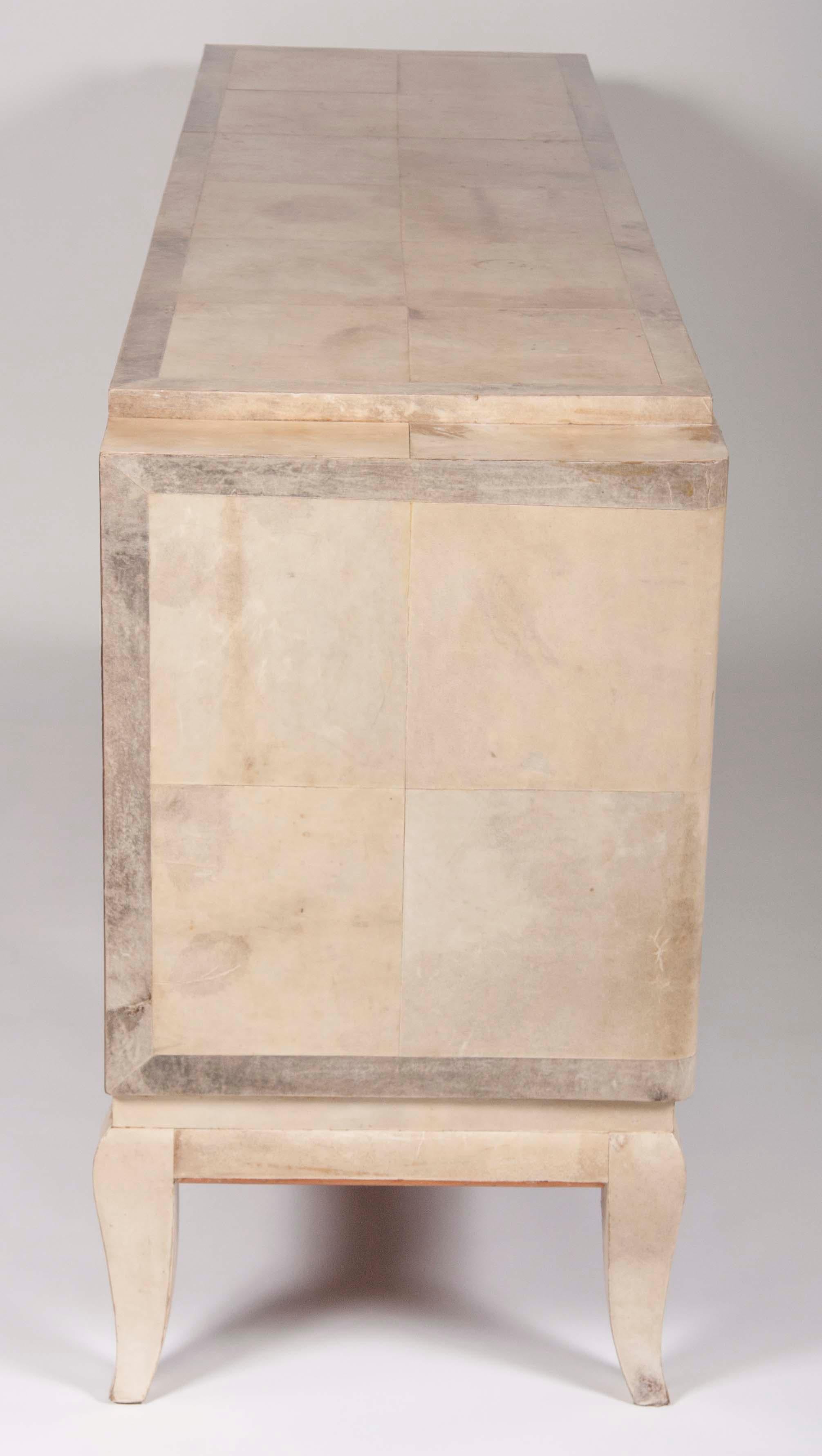 American Art Moderne Parchment Covered Credenza  2