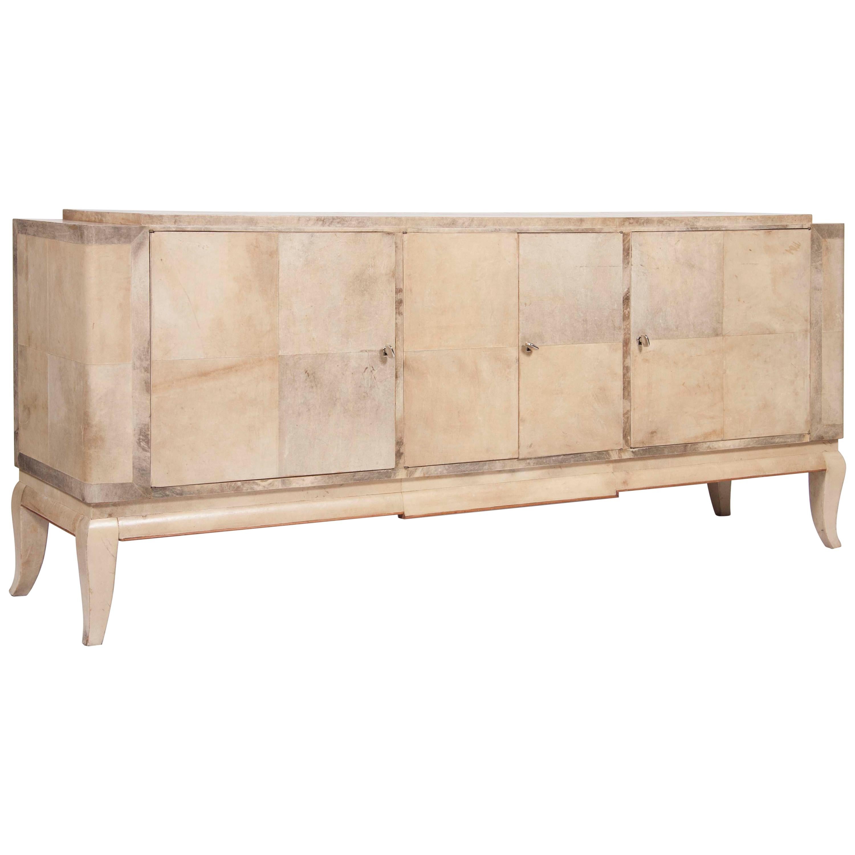 American Art Moderne Parchment Covered Credenza 