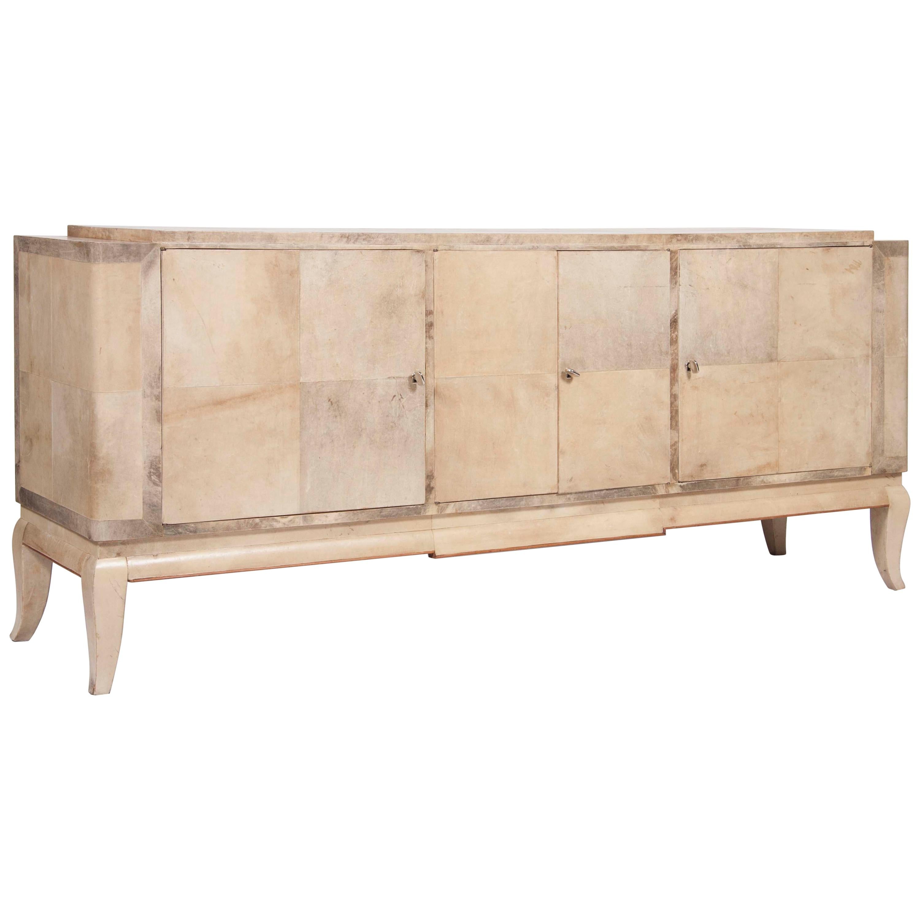American Art Moderne Parchment Covered Credenza For Sale at 1stDibs