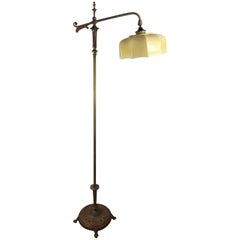 Antique American Art Nouveau Deco or Arts & Crafts Floor Lamp by Artistic Brass & BZ Wks
