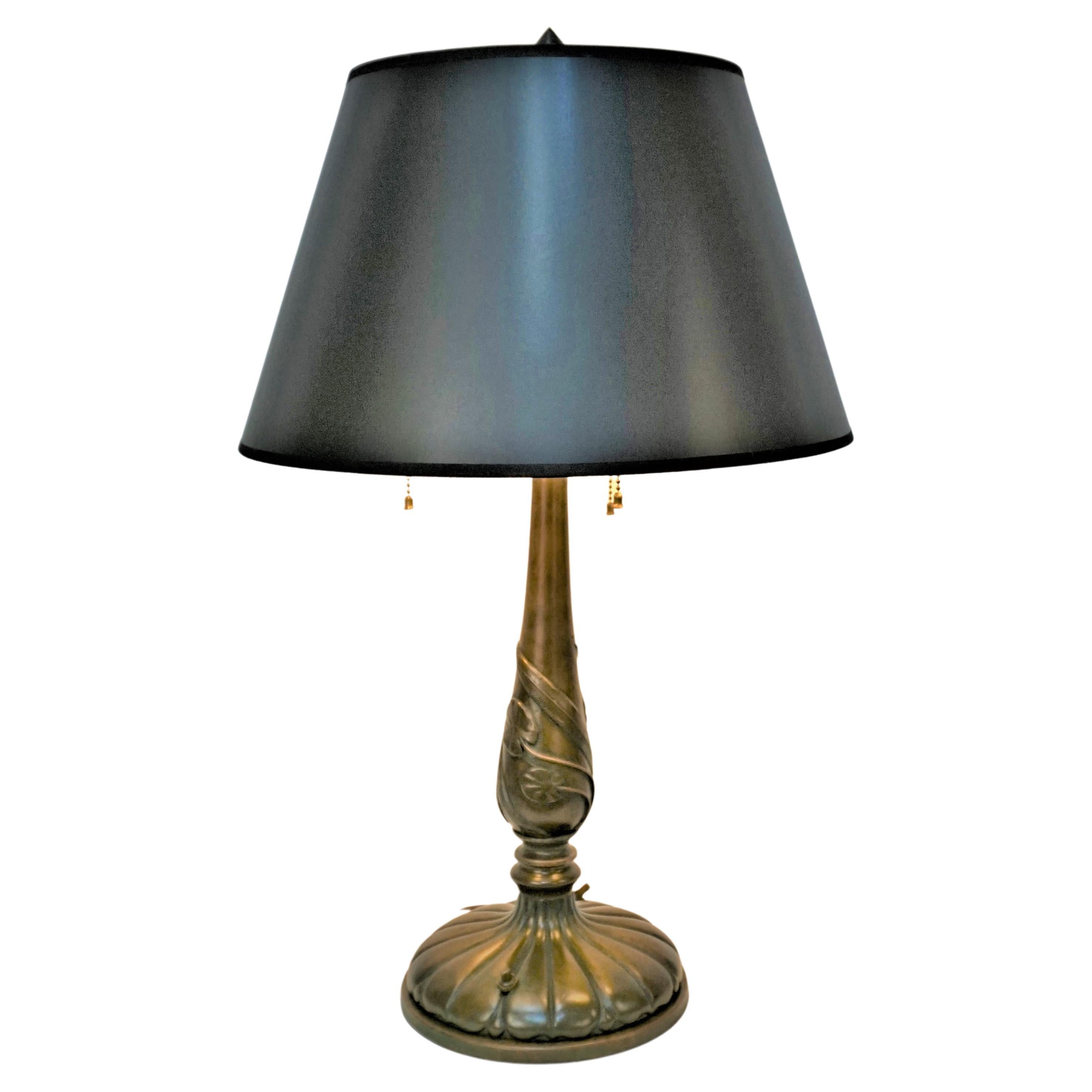 American Art Nouveau Bronze Table Lamp For Sale