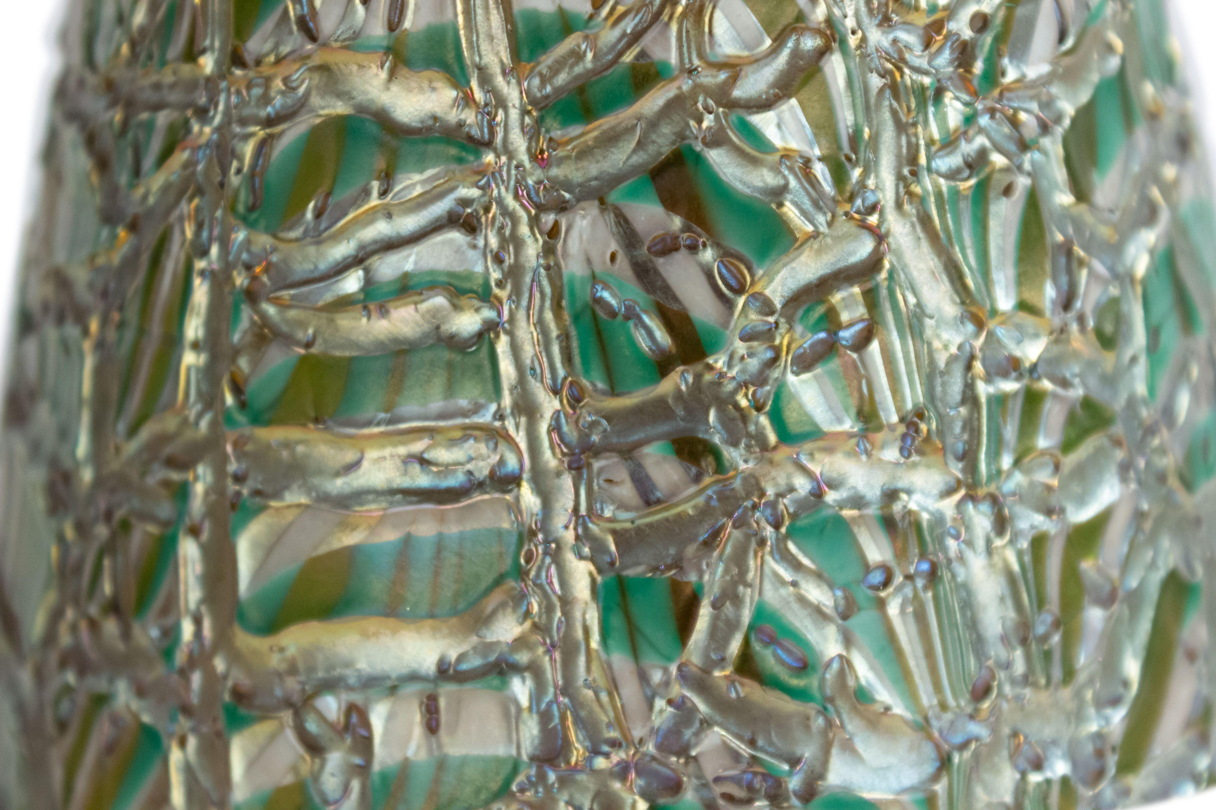 Américain Lampes de bureau américaines en verre vert Durand, Art Nouveau en vente