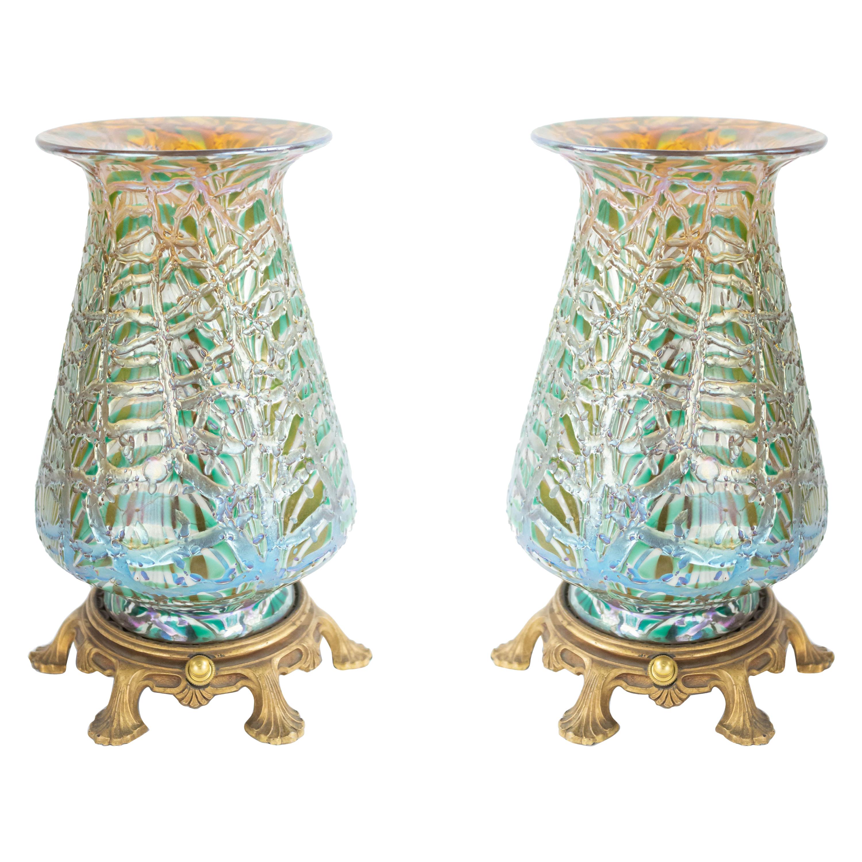 What are colored glass lamps called?