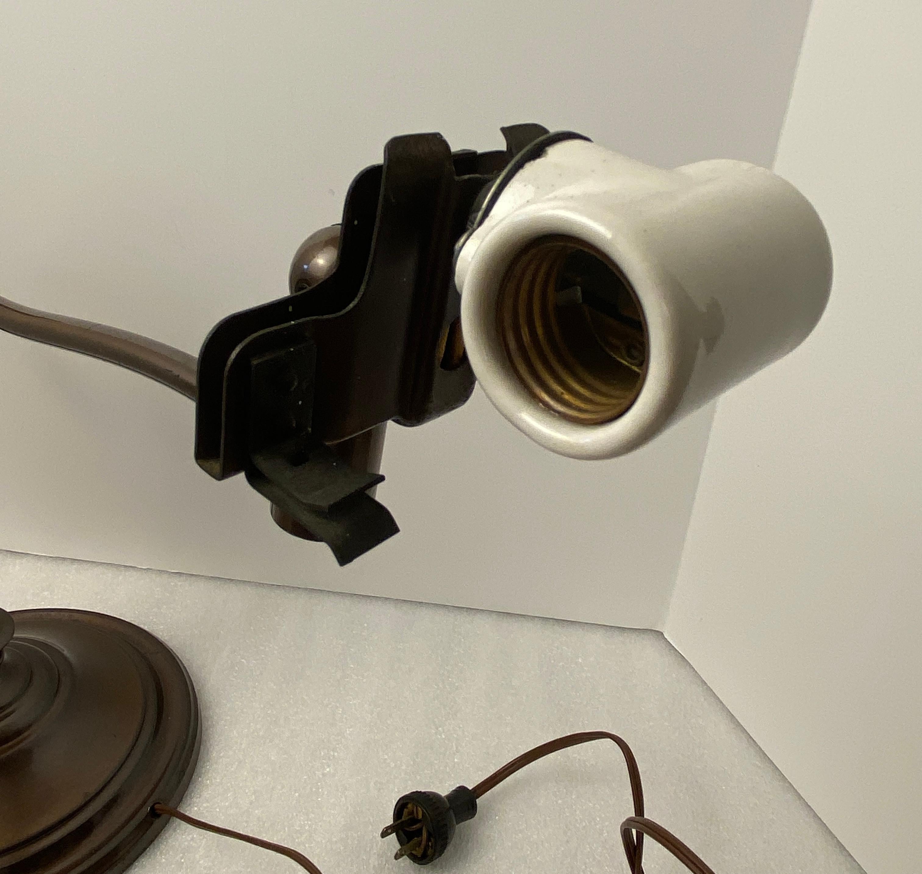 American Art Nouveau Emeralite Table Lamp For Sale 2