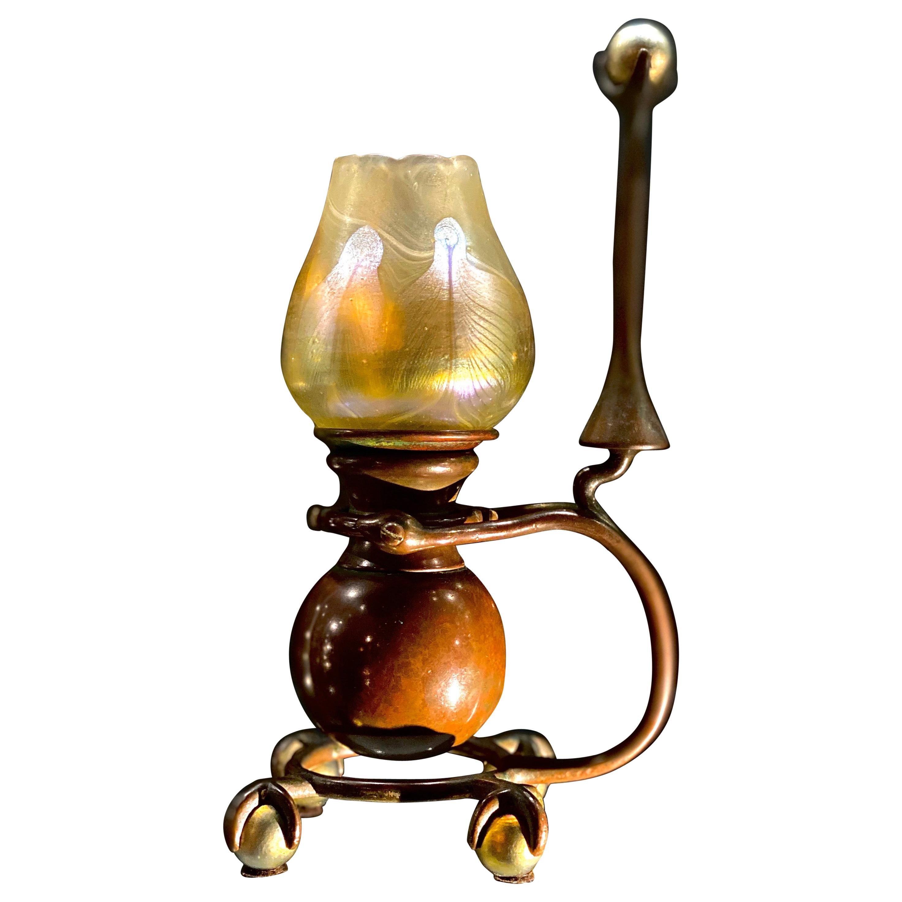 American Art Nouveau “Gimbal” Candlestick by Tiffany Studios