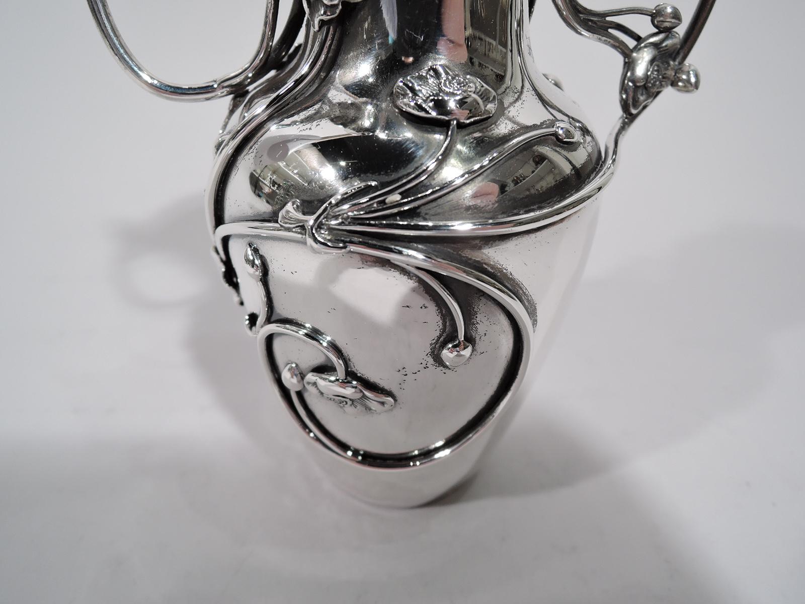 American Art Nouveau Sterling Silver Bud Vase by Shiebler 1