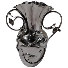 American Art Nouveau Sterling Silver Bud Vase by Shiebler