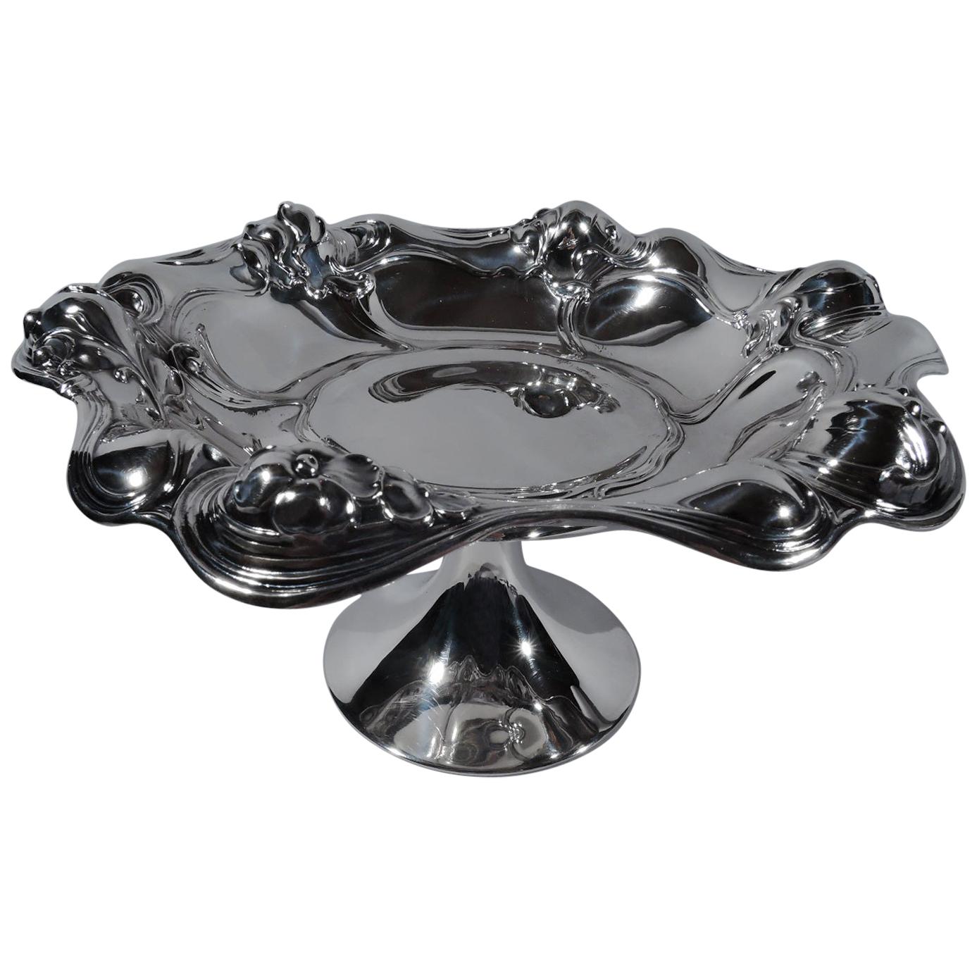 American Art Nouveau Sterling Silver Compote by Meriden Britannia