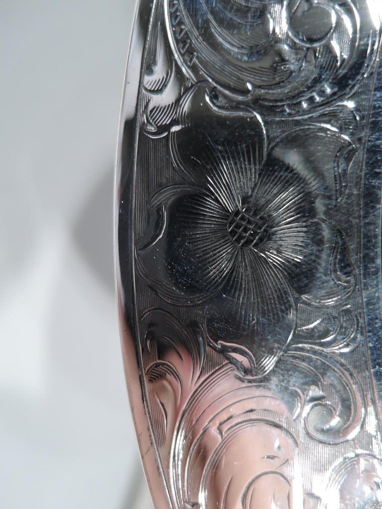 American Art Nouveau Sterling Silver Vanity Table Mirror For Sale at