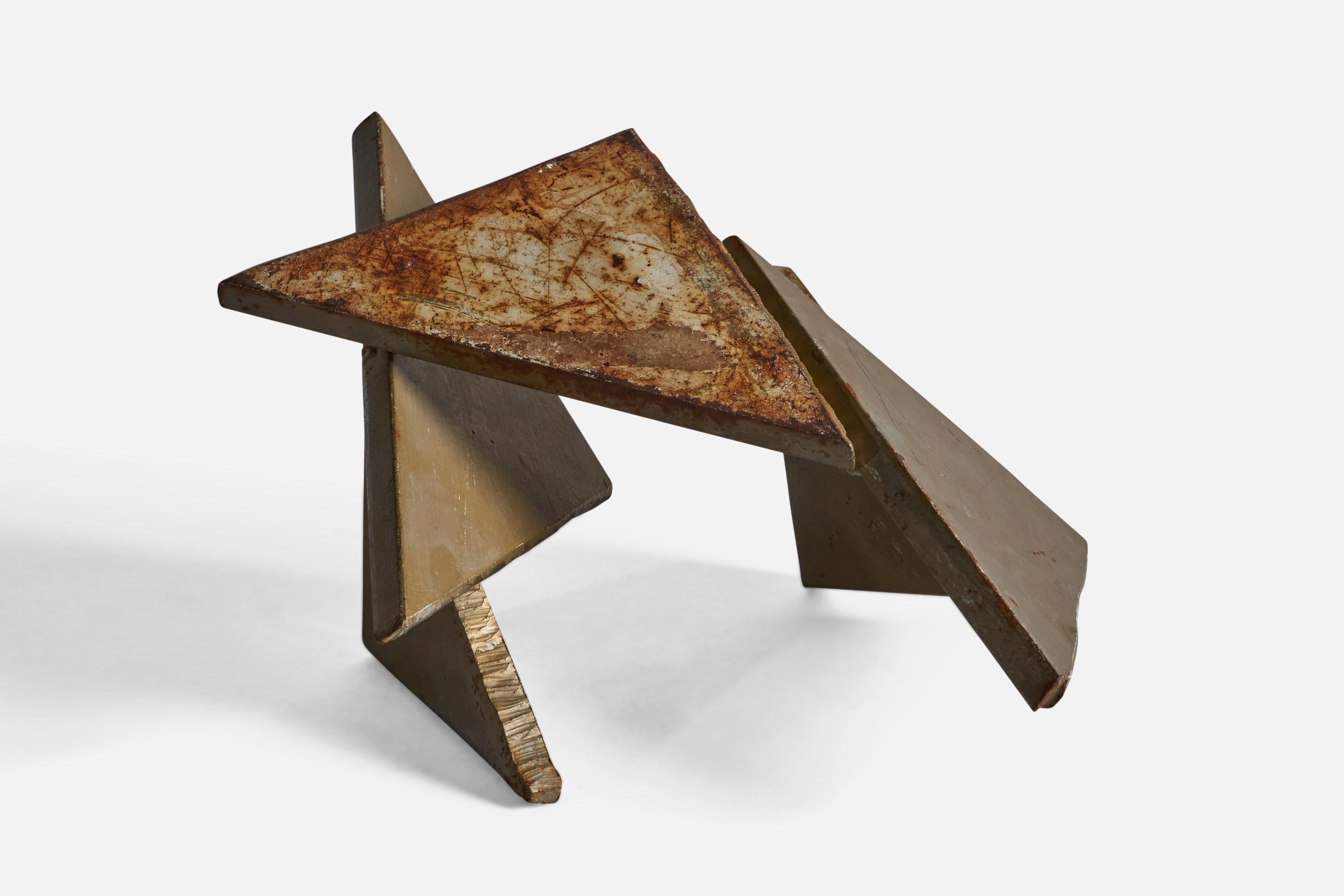 An abstract cast metal sculpture, produced in the US, c. 1960s.