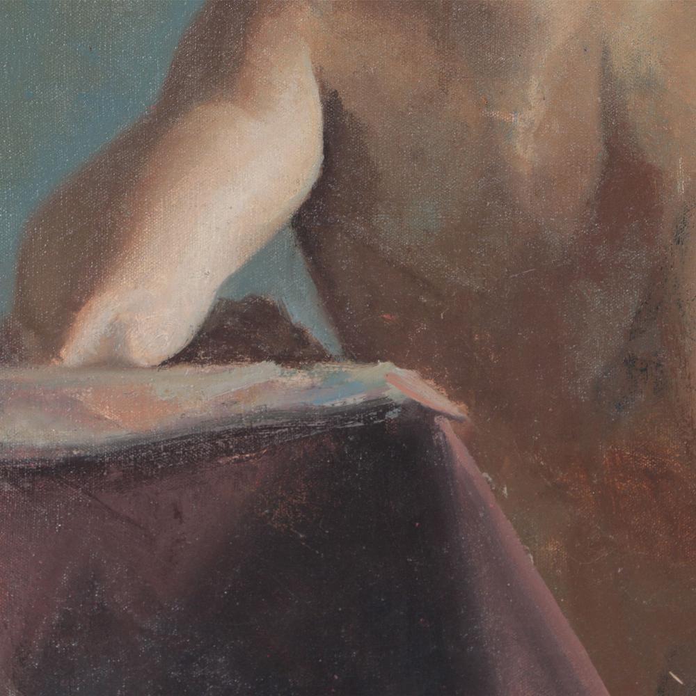 European American Artist Study of a Nude Male. Contemporary.