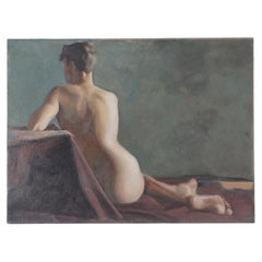 American Artist Study of a Nude Male. Contemporary.