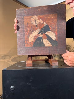 Thomas Guernsey Moore Arts And Crafts Antique Pyrography Portrait