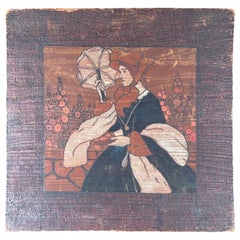 Amerikanische Kunst und Kunsthandwerk Antike Pyrographie Amerikanischer Illustrator Thomas Moore