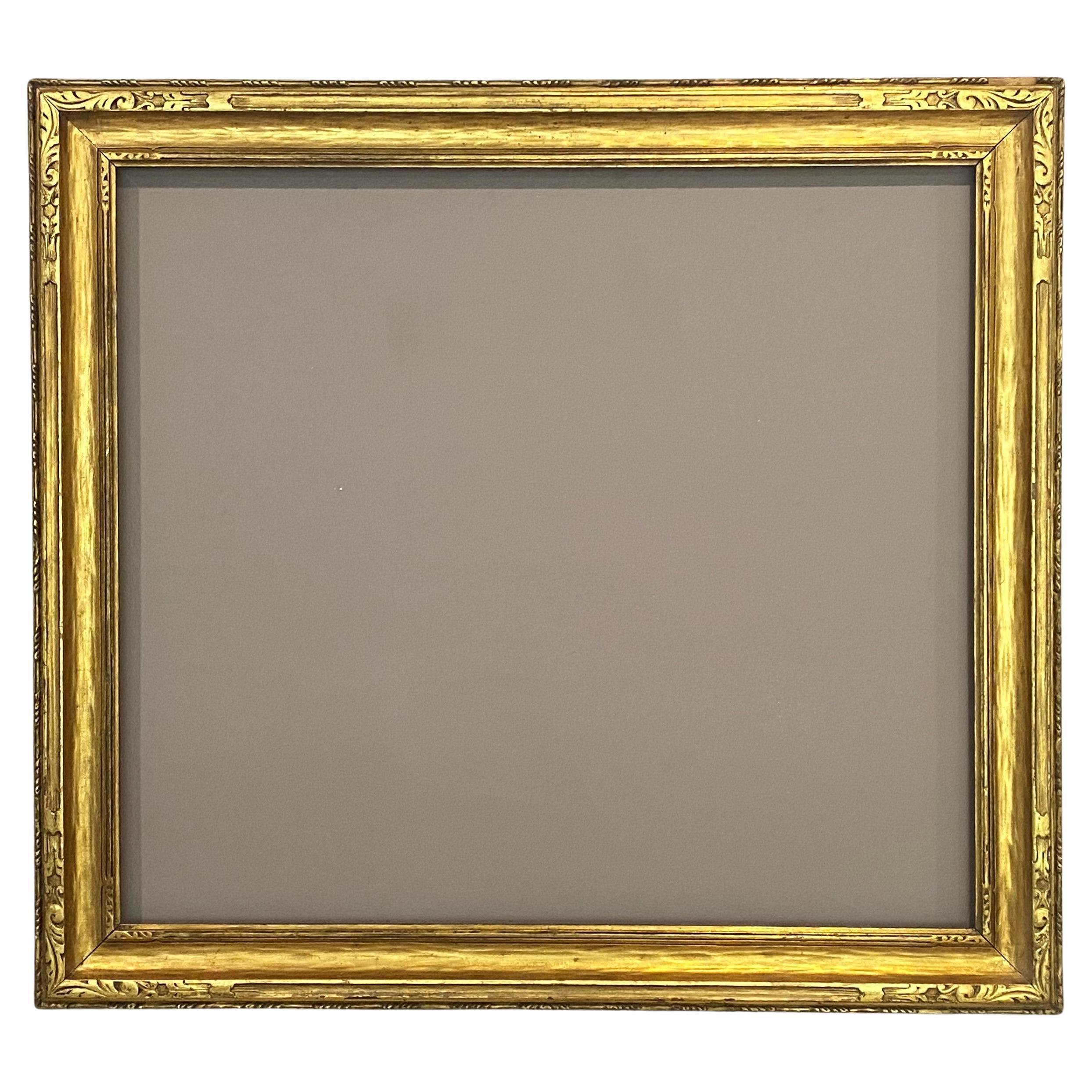 American Arts and Crafts Carved and Gilded Frame, circa 1920 For Sale