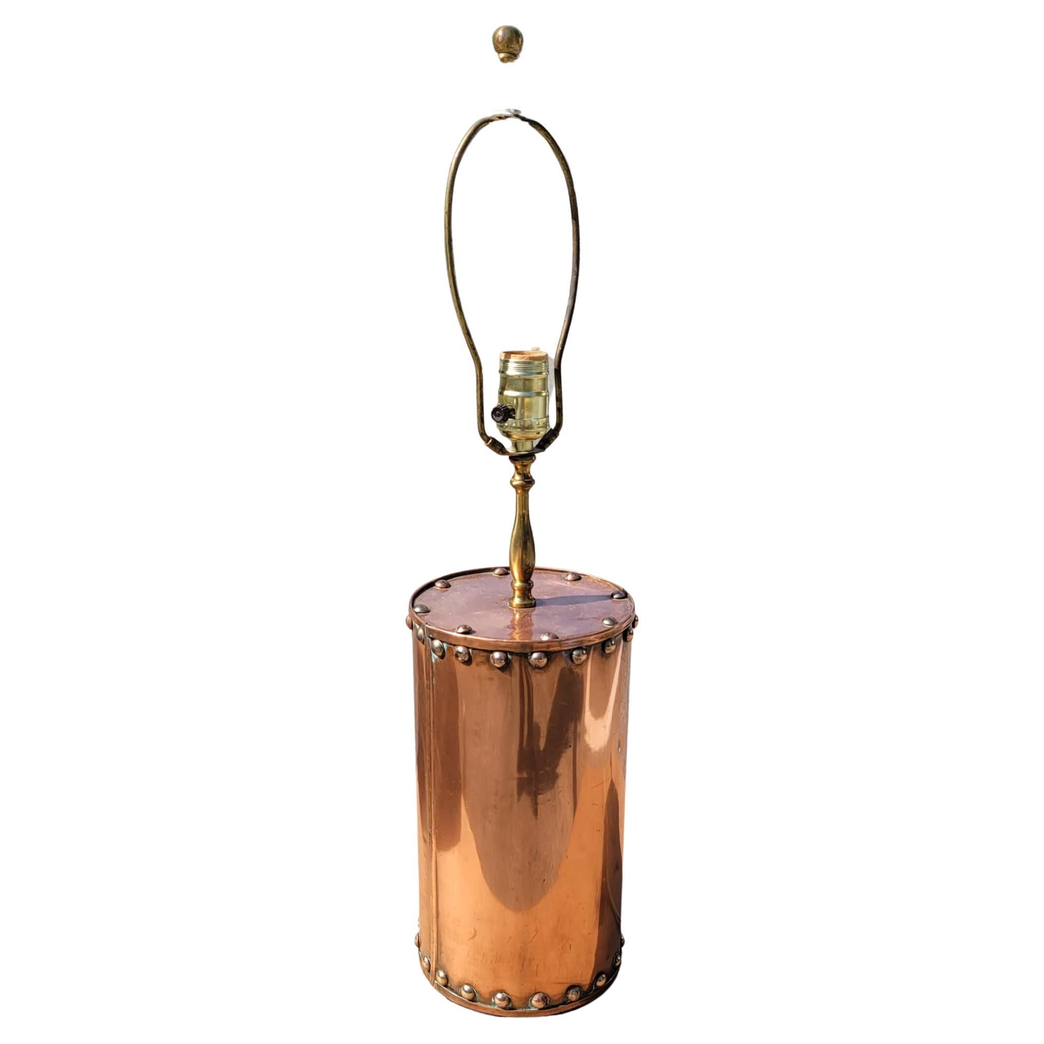 vintage copper table lamp