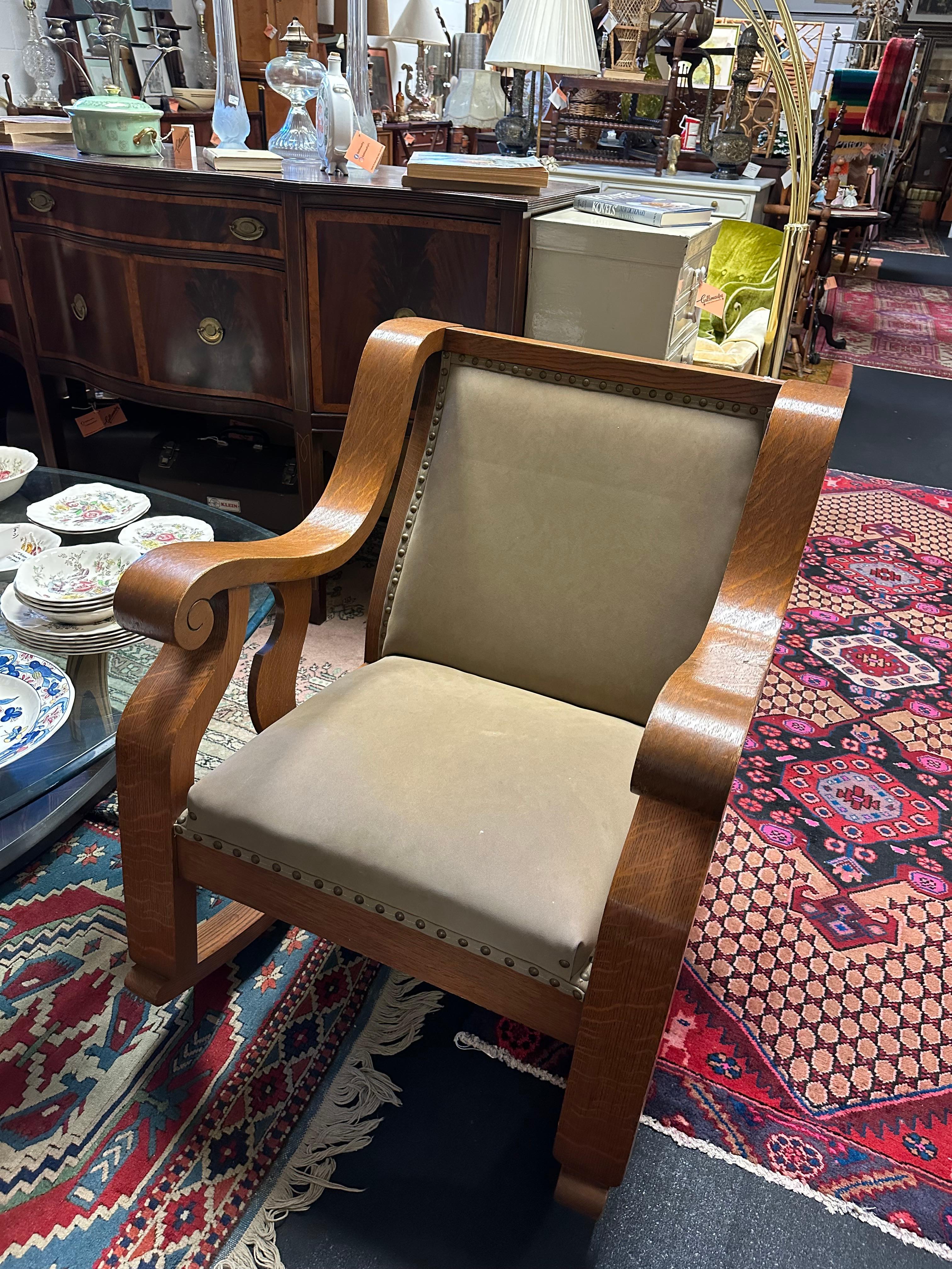American Arts and Crafts Oak Rocking Chair 1