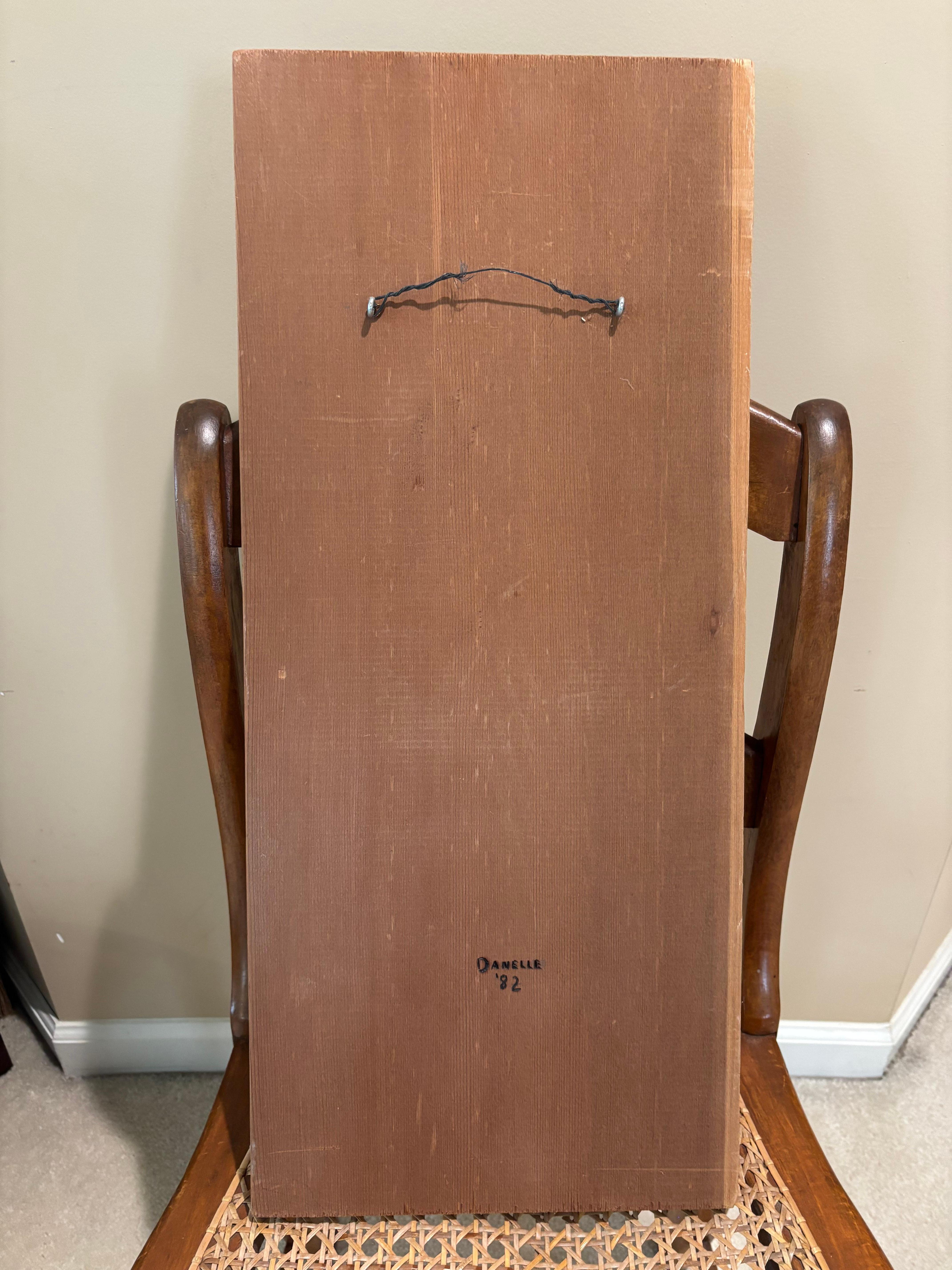 Amerikanische Kunst und Handwerk Pyrographie Männlich und Weiblich , Signiert (Holz) im Angebot