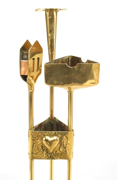 American Arts & Crafts Brass Smoking Stand