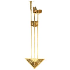 American Arts & Crafts Brass Smoking Stand