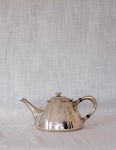 American Arts & Crafts Hammered Silver Plate Tea Service by Meriden, circa 1920s