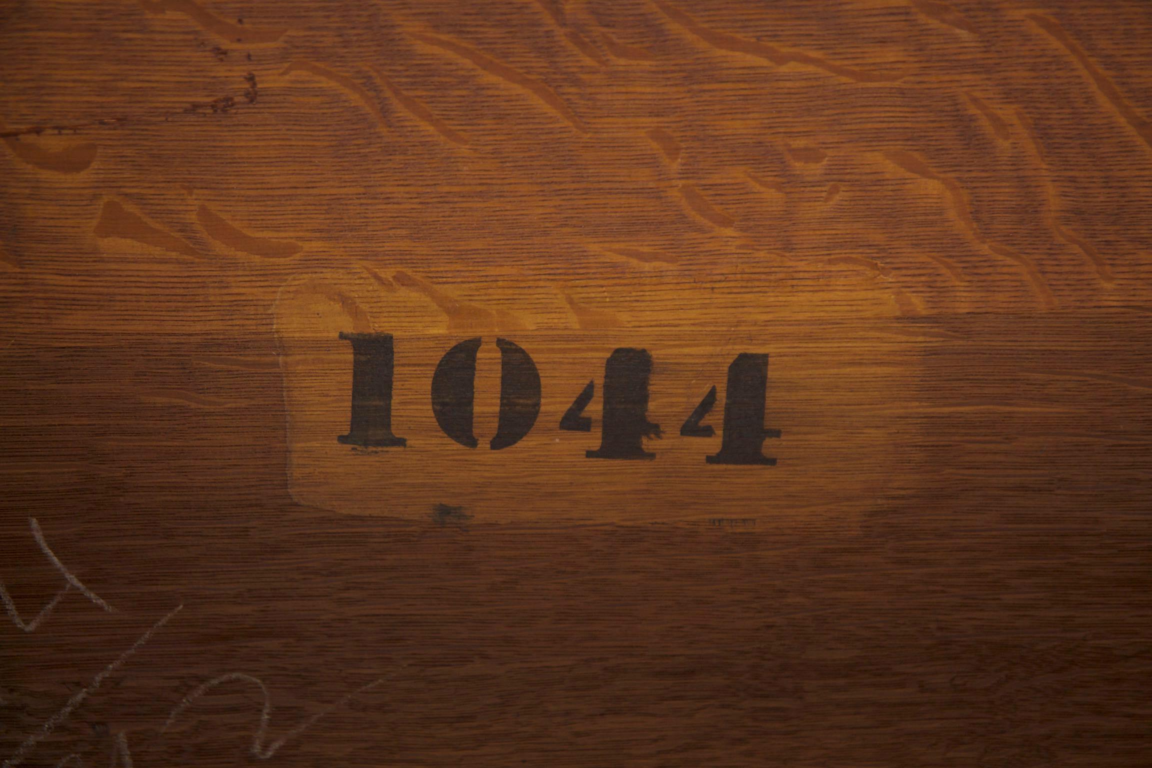 American Arts & Crafts Oak Antique Trestle Writing Desk Table 15