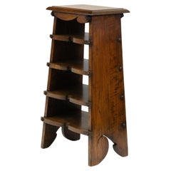Used American Arts & Crafts Oak Paper Rack Shelves In The Charles Rohlfs Manner